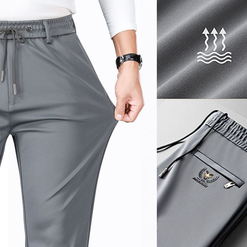 Pantalón Deportivo Recto de Algodón Mercerizado para Hombre en color gris claro