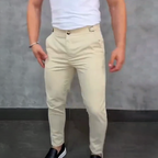 Pantalón Slim Fit Elástico para Hombre en color caqui