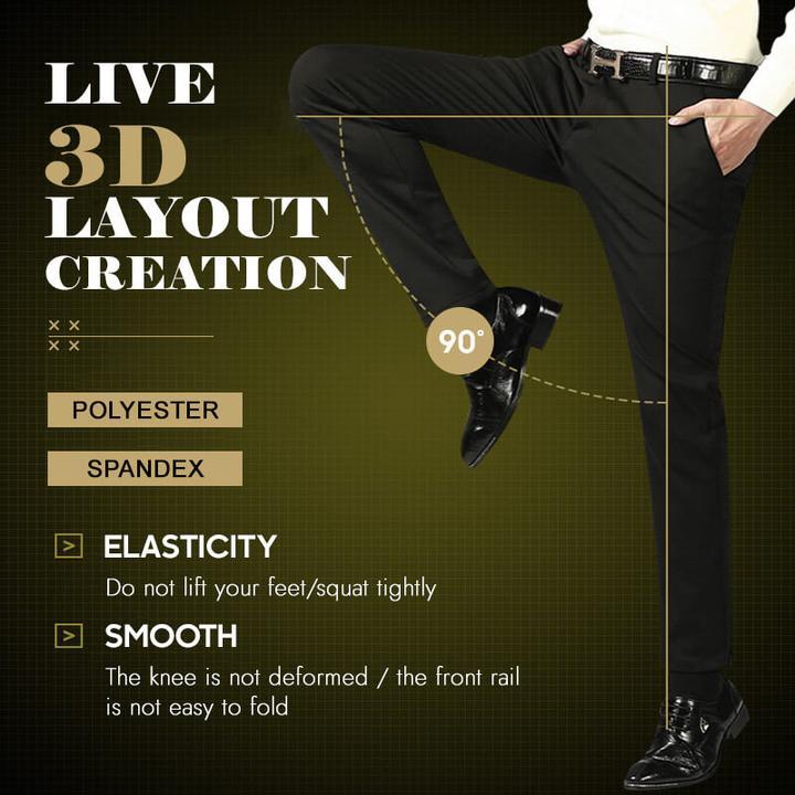 Pantalón de Vestir Elástico para Hombre Corte Clásico - vista 9