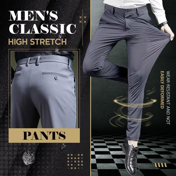 Pantalón de Vestir Elástico para Hombre Corte Clásico en color gris