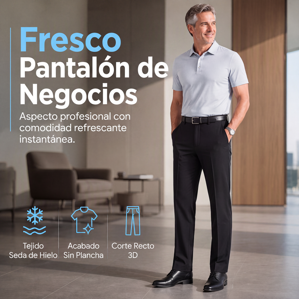 Pantalón de Vestir de Seda Fría para Hombre