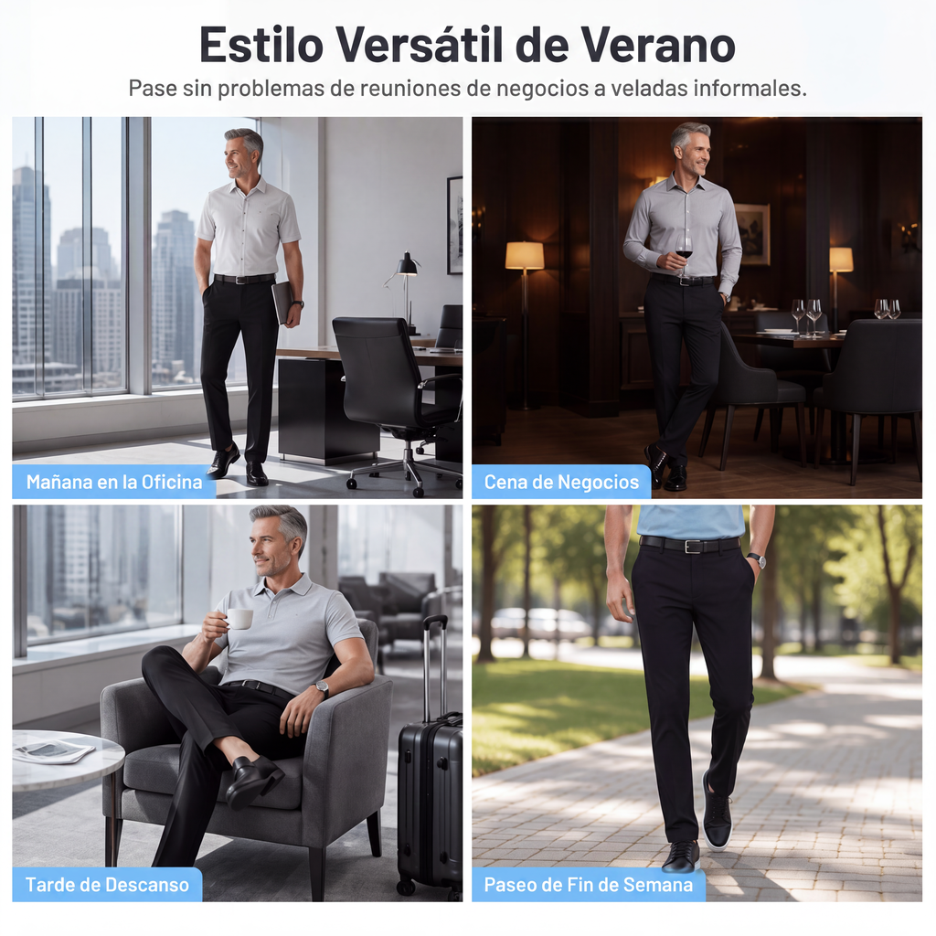 Pantalón de Vestir de Seda Fría para Hombre - vista 5