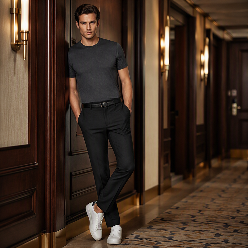 Pantalón de Vestir de Seda Fría para Hombre - vista 8