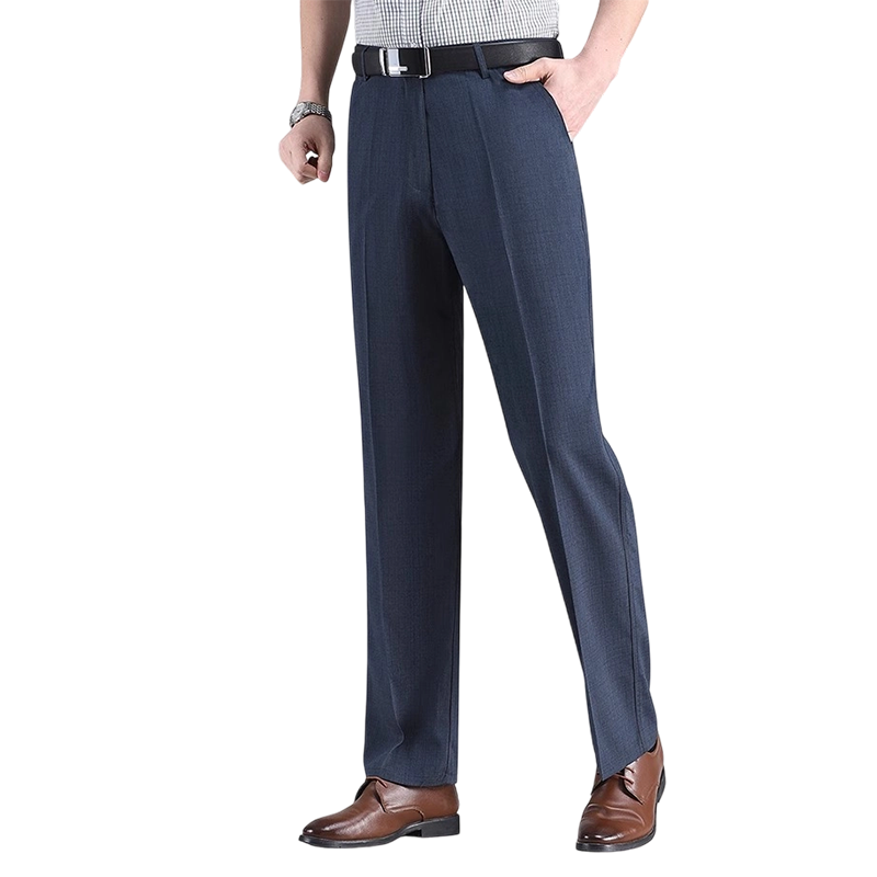 Pantalón de Vestir de Seda Fría para Hombre en color azul