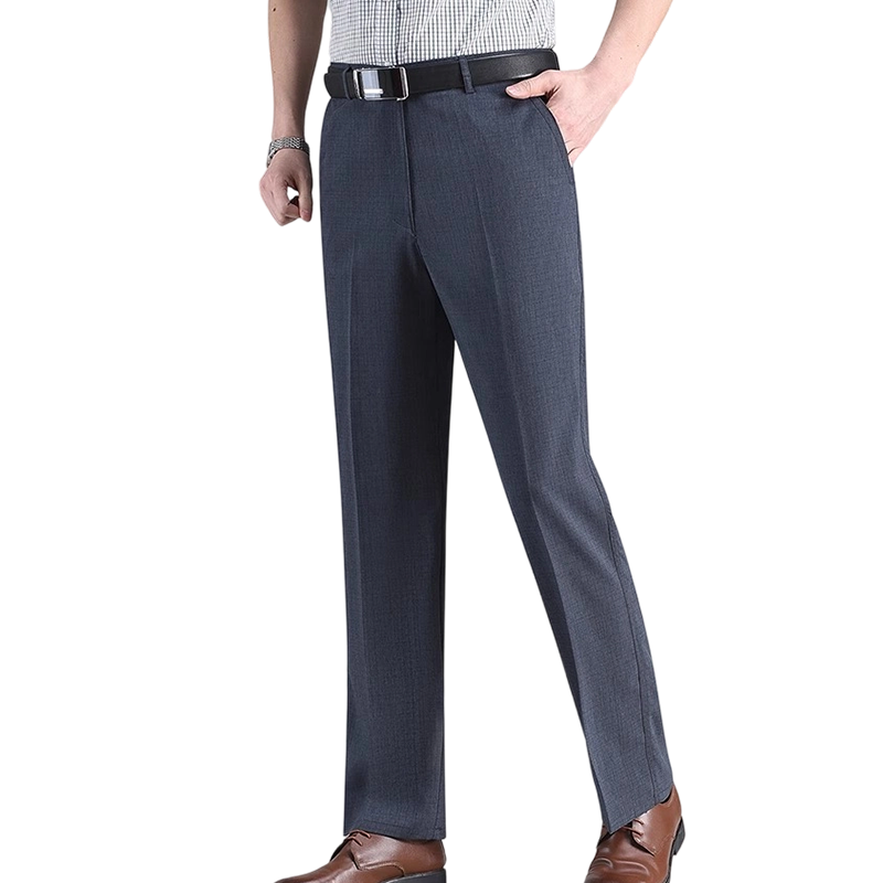 Pantalón de Vestir de Seda Fría para Hombre en color gris oscuro