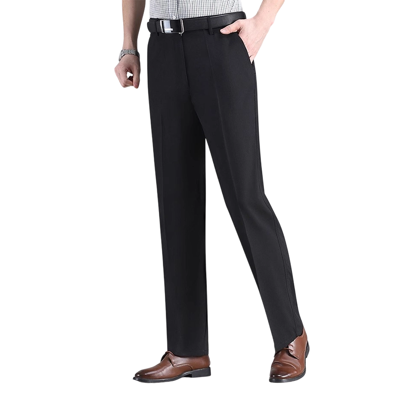 Pantalón de Vestir de Seda Fría para Hombre en color negro