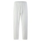 Pantalón Waffle para Hombre con Cordón Pierna Recta en color blanco