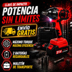 Llave de Impacto Inalámbrica 1/2" 21V con 2 Baterías y Maletín