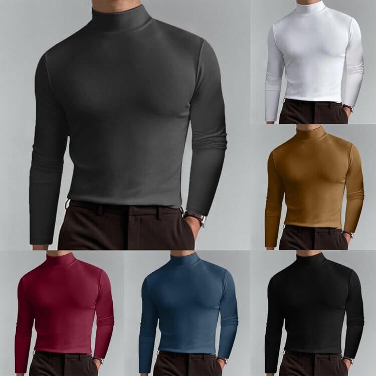 Playera Cuello Alto Slim Fit para Hombre Manga Larga