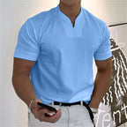 Playera Deportiva Cuello V para Hombre en color azul