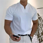 Playera Deportiva Cuello V para Hombre en color blanco
