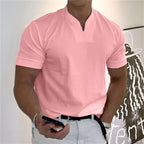Playera Deportiva Cuello V para Hombre en color rosa