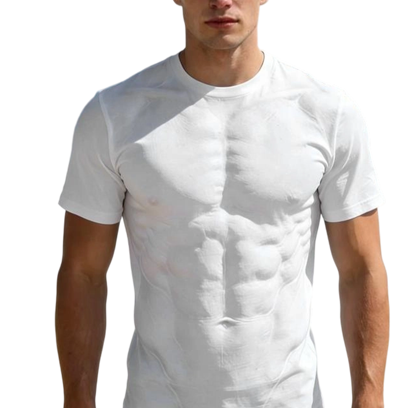 Playera con Estampado 3D de Músculos para Hombre - vista 23