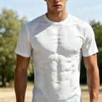Playera con Estampado 3D de Músculos para Hombre - vista 3