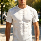 Playera con Estampado 3D de Músculos para Hombre - vista 4