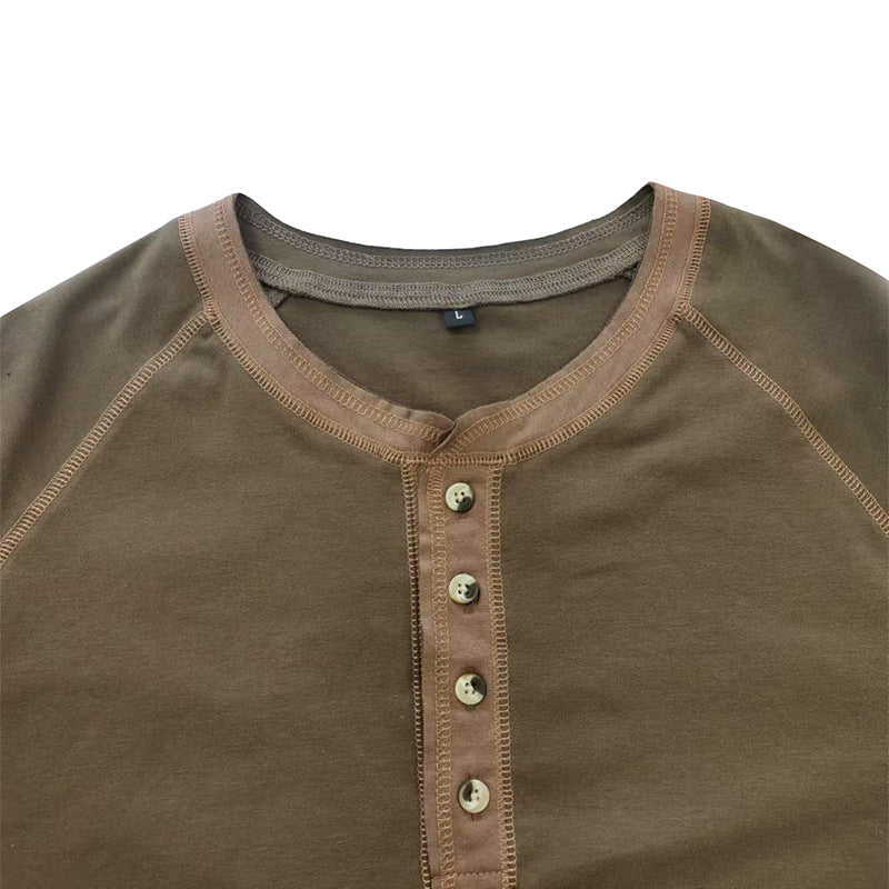 Playera Henley Manga Larga para Hombre de Algodón - vista 3