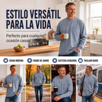 Playera Manga Larga Holgada para Hombre con Bolsillo - vista 5