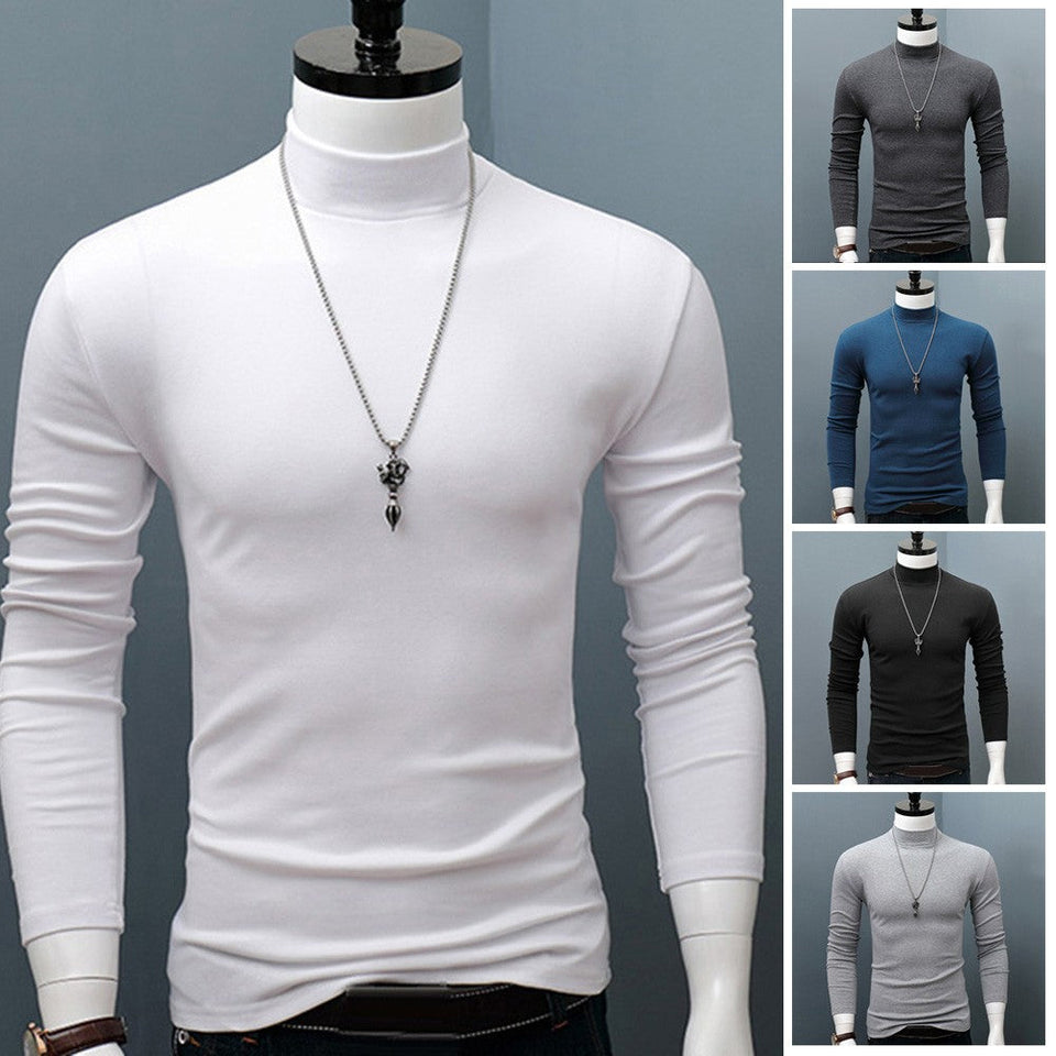 Playera Térmica de Cuello Alto para Hombre Algodón