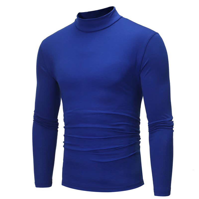 Playera Térmica de Cuello Alto para Hombre Algodón en color azul