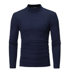 Playera Térmica de Cuello Alto para Hombre Algodón en color azul marino