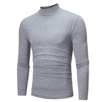 Playera Térmica de Cuello Alto para Hombre Algodón en color gris claro