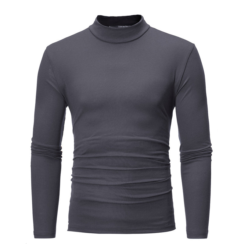 Playera Térmica de Cuello Alto para Hombre Algodón en color gris oscuro
