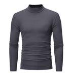 Playera Térmica de Cuello Alto para Hombre Algodón en color gris oscuro