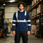 Playera de Trabajo Manga Larga para Hombre con Bandas Reflejantes - vista 2