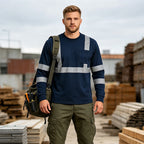 Playera de Trabajo Manga Larga para Hombre con Bandas Reflejantes - vista 5