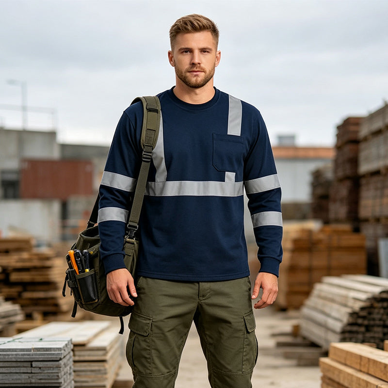 Playera de Trabajo Manga Larga para Hombre con Bandas Reflejantes - vista 5