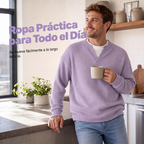 Playera Waffle Manga Larga Efecto Doble Capa para Hombre - vista 5