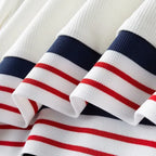 Polo Manga Larga Sedoso para Hombre con Puños a Rayas - vista 4