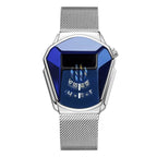 Reloj de cuarzo para hombre malla plateada esfera azul