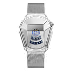 Reloj de cuarzo para hombre malla plateada esfera clara