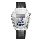 Reloj de cuarzo para hombre piel caja plateada esfera clara