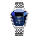 Reloj de cuarzo para hombre plateado esfera azul