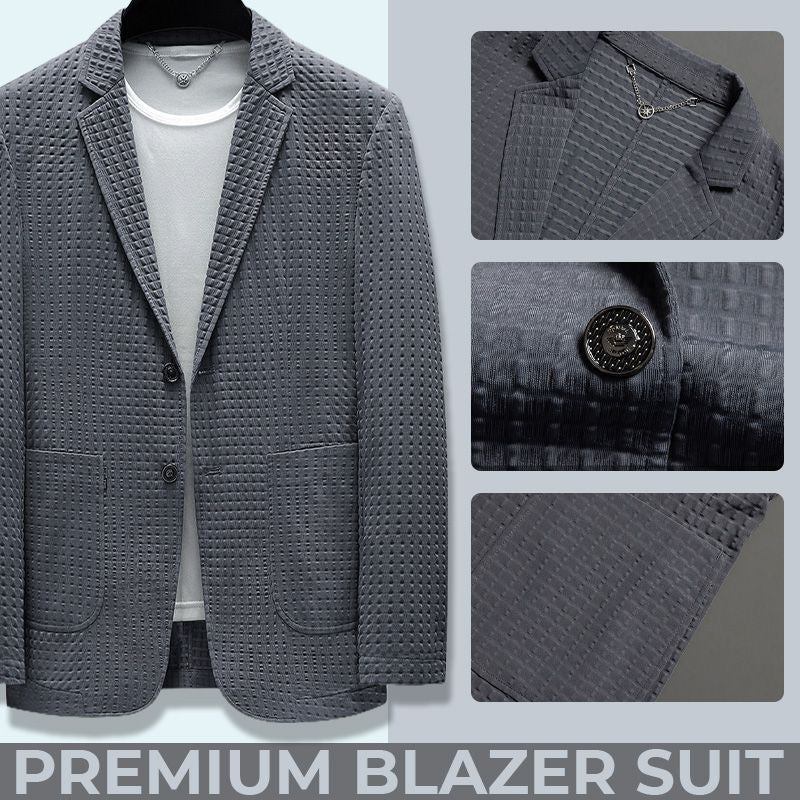 Saco Blazer Slim Fit Elástico para Hombre Ultraligero en color gris
