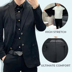 Saco Blazer Slim Fit Elástico para Hombre Ultraligero en color negro