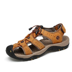 Sandalias Cerradas de Playa para Hombre con Velcro en color caqui