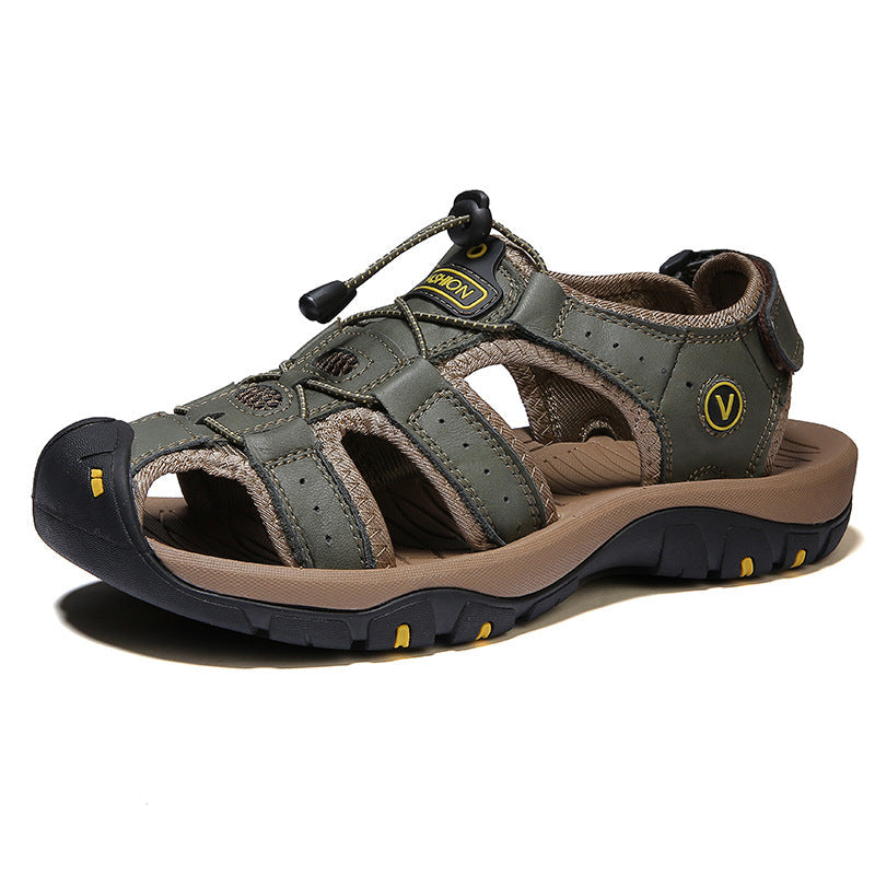 Sandalias Cerradas de Playa para Hombre con Velcro en color verde