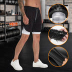 Short Deportivo Doble Capa para Hombre con Bolsillos en color negro