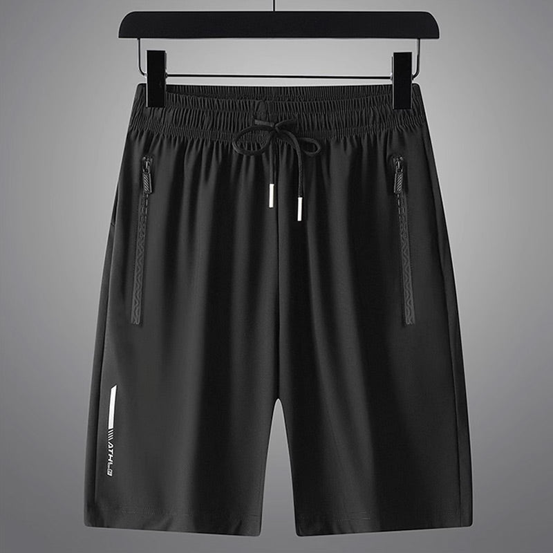 Short Deportivo de Seda Fría para Hombre Elástico en color negro