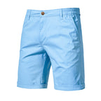 Shorts Cargo para Hombre de Algodón con Cintura Elástica en color azul claro
