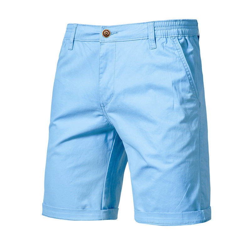 Shorts Cargo para Hombre de Algodón con Cintura Elástica en color azul claro