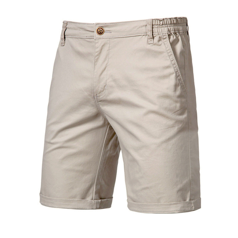 Shorts Cargo para Hombre de Algodón con Cintura Elástica en color caqui