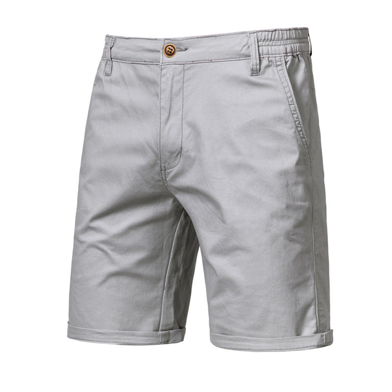 Shorts Cargo para Hombre de Algodón con Cintura Elástica en color gris claro