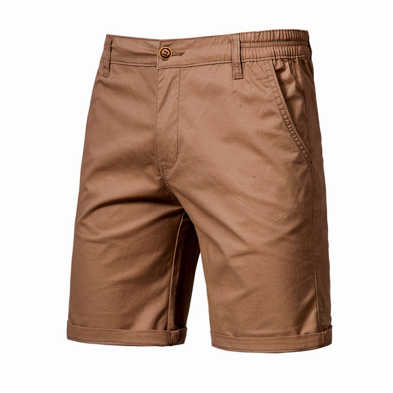 Shorts Cargo para Hombre de Algodón con Cintura Elástica en color marrón