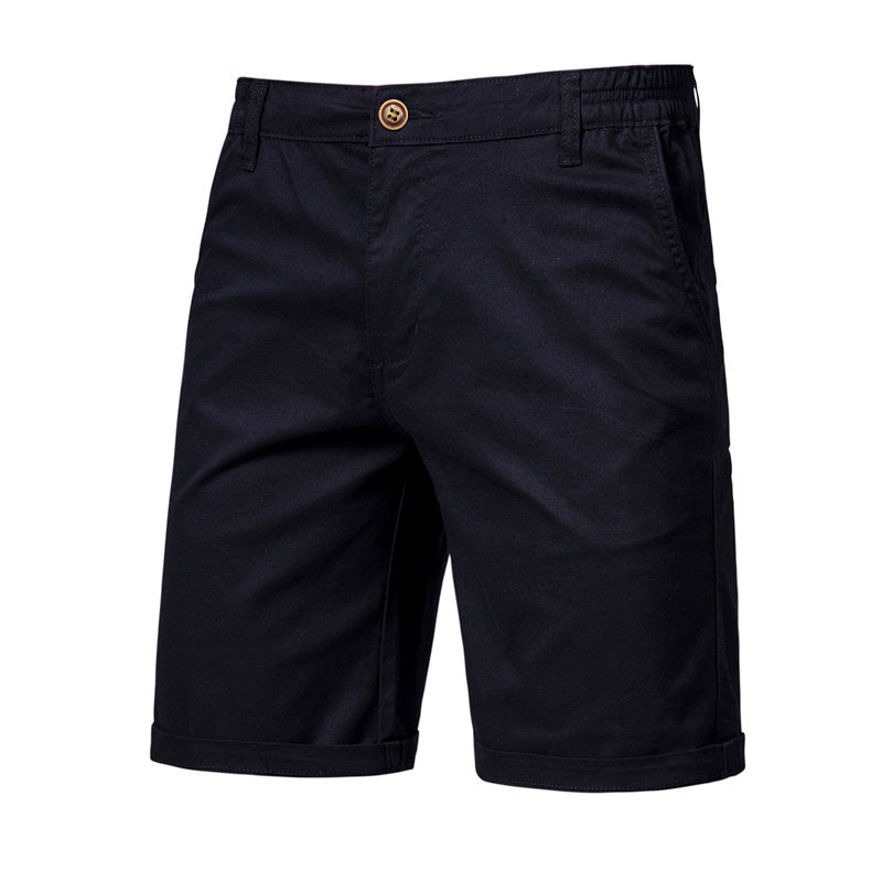 Shorts Cargo para Hombre de Algodón con Cintura Elástica en color negro
