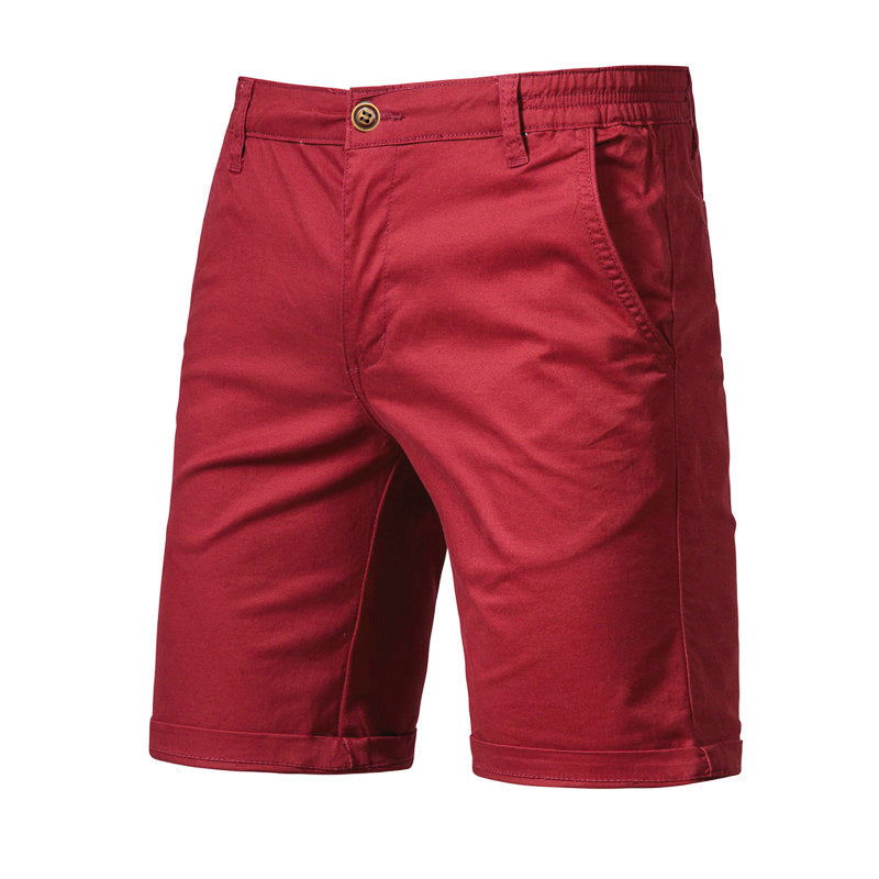 Shorts Cargo para Hombre de Algodón con Cintura Elástica en color vino