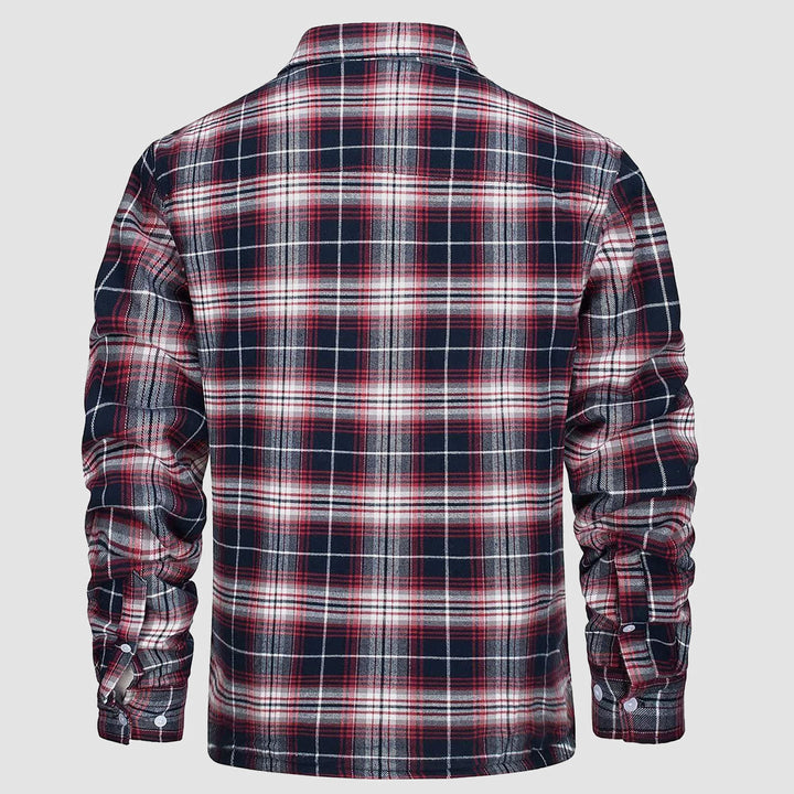 🔥Paul™ Hombres Sherpa Camisa Forro Polar Chaqueta de franela con 3 bolsillos Casual Plaid Button Down Abrigo de invierno